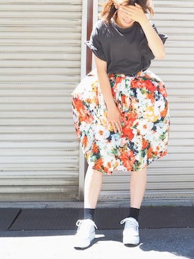 「cava cava（サヴァサヴァ）のアイテム（スニーカー）」を使った、nakajimaさん（レディース・171cm）の夏コーディネート