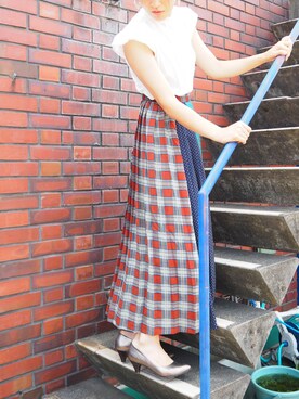 「cava cava（サヴァサヴァ）のアイテム（パンプス）」を使った、nakajimaさん（レディース・171cm）の夏コーディネート