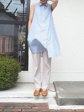「cava cava（サヴァサヴァ）のアイテム（スリッポン）」を使った、nakajimaさん（レディース・171cm）の夏コーディネート