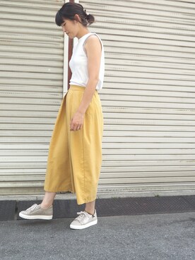 「cava cava（サヴァサヴァ）のアイテム（スニーカー）」を使った、nakajimaさん（レディース・171cm）の夏コーディネート