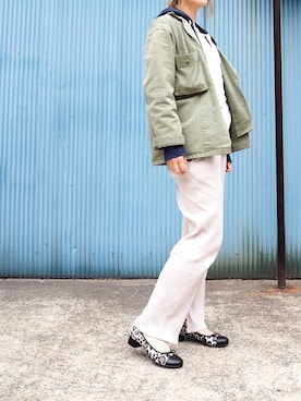 「RED CHOP WORKS（レッドチョップワークス）のアイテム（パンツ）」を使った、nakajimaさん（レディース・171cm）の春コーディネート