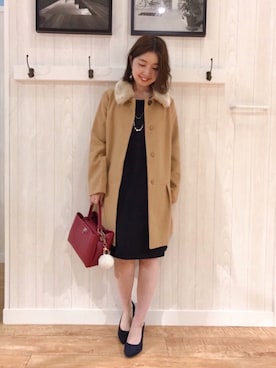 「SHOO・LA・RUE（シューラルー）のアイテム（チャーム）」を使った、リナさん（レディース・160cm）の冬コーディネート