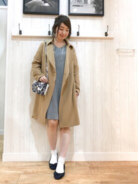 「DRESKIP（ドレスキップ）のアイテム（バレエシューズ）」を使った、リナさん（レディース・160cm）の冬コーディネート