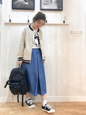 「SHOO・LA・RUE（シューラルー）の◆ラウンドアイウェア（サングラス）」を使った、リナさん（レディース・160cm）の春コーディネート