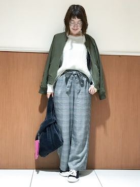 「SHOO・LA・RUE（シューラルー）の◆ラウンドアイウェア（サングラス）」を使った、リナさん（レディース・160cm）の秋コーディネート