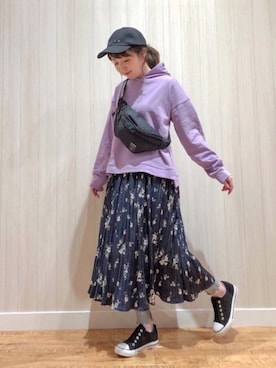 「DRESKIP（ドレスキップ）のアイテム（パーカー）」を使った、リナさん（レディース・160cm）の冬コーディネート