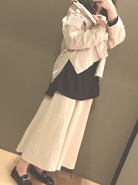 「アイボリー」｜「アイテム（チュニック）」を使った、erico!さん（レディース・159cm）の春コーディネート