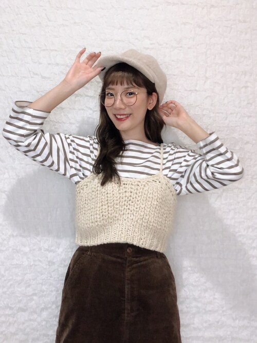 flower（フラワー）の「レースアップニットキャミ（キャミソール