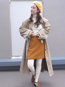 「レトロ」｜「アイテム（トレンチコート）」を使った、トウニュウチャンさん（レディース・157cm）の秋コーディネート