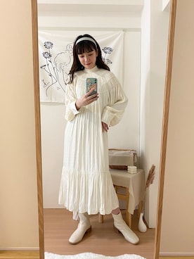「アイテム（カチューシャ）」を使った、トウニュウチャンさん（レディース・157cm・20代）の秋コーディネート