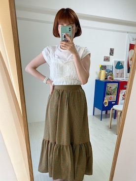 「ニコアンド」｜「アイテム（キャミソール）」を使った、トウニュウチャンさん（レディース・157cm）の夏コーディネート