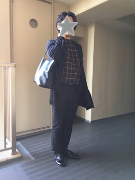 「L.H.P（エルエイチピー）のアイテム（トートバッグ）」を使った、タツロー！さん（メンズ・168cm）の秋コーディネート