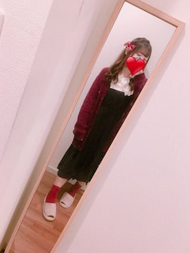「harapeco（ハラペコ）のアイテム（カーディガン/ボレロ）」を使った、ほしたんさん（レディース・156cm）の冬コーディネート