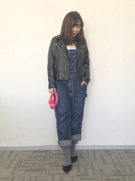 「MONKI（モンキ）のアイテム（ブルゾン）」を使った、魏单纯さん（レディース・161cm）の冬コーディネート
