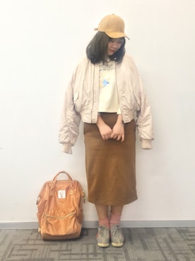 「Another Edition（アナザーエディション）のアイテム（ブルゾン）」を使った、魏单纯さん（レディース・161cm）の春コーディネート