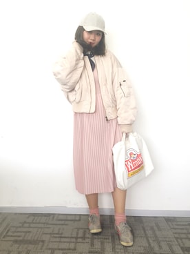 「Another Edition（アナザーエディション）のアイテム（ブルゾン）」を使った、魏单纯さん（レディース・161cm）の春コーディネート