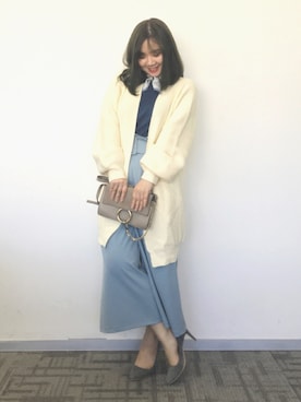 「JUSGLITTY（ジャスグリッティー）のアイテム（パンツ）」を使った、魏单纯さん（レディース・161cm）の春コーディネート