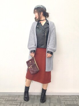 「passage mignon/flaneur（パサージュミニョンフラヌール）のアイテム（ハンチング/ベレー帽）」を使った、魏单纯さん（レディース・161cm）の冬コーディネート