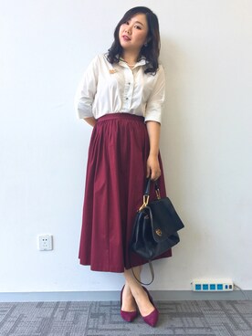 「COCCINELLE（コチネレ）のアイテム」を使った、魏单纯さん（レディース・161cm）の秋コーディネート