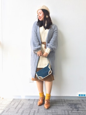 「passage mignon/flaneur（パサージュミニョンフラヌール）のアイテム（ハンチング/ベレー帽）」を使った、魏单纯さん（レディース・161cm）の秋コーディネート