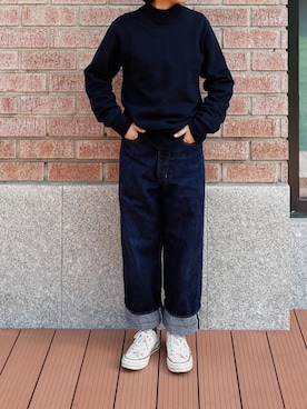 「WORKERS（ワーカーズ）のアイテム（トップス）」を使った、yama_sunsunsunさん（レディース・156cm）の秋コーディネート
