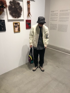 「DIESEL（ディーゼル）のアイテム（MA-1）」を使った、BANさん（メンズ・172cm）の冬コーディネート