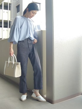 「OZOC（オゾック）のアイテム（その他シューズ）」を使った、たま🥚ゆっこさん（レディース・165cm）の夏コーディネート