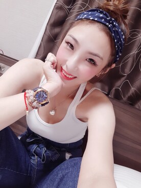 「NET（ネット）のアイテム（チューブトップ、ホワイト系）」を使った、Karinさん（レディース）の秋コーディネート