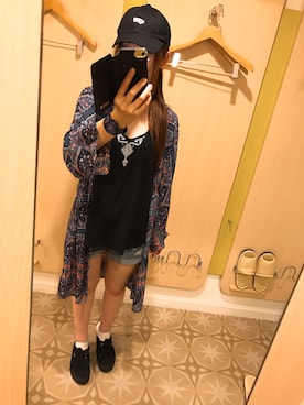 「ROXY（ロキシー）のアイテム（ジャケット/アウター）」を使った、kana☺︎さん（レディース・158cm）の夏コーディネート
