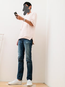 「RYU（リュー）のアイテム（トップス）」を使った、ゆうさん（メンズ・183cm）の夏コーディネート