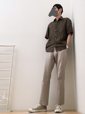 「マーガレット・ハウエル(MARGARET HOWELL)」｜「アイテム（スラックス）」を使った、ゆうさん（メンズ・183cm）の春コーディネート
