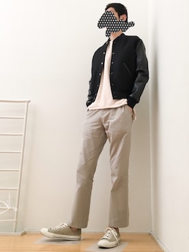 「CELINE（セリーヌ）のアイテム（MA-1）」を使った、ゆうさん（メンズ・183cm）の春コーディネート