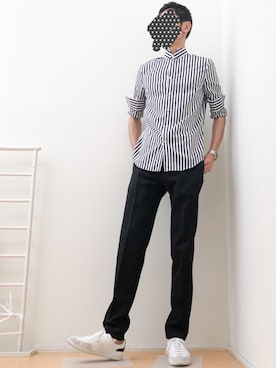 「おとなコーデ」｜「アイテム（スラックス）」を使った、ゆうさん（メンズ・183cm）の夏コーディネート