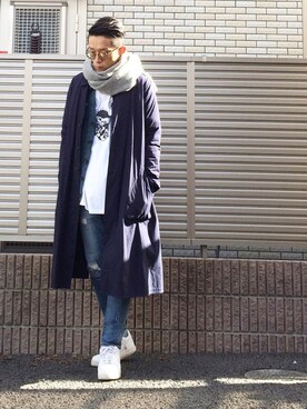 マフラーを使った マント の人気ファッションコーディネート Wear