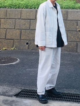 「ドクターマーチン3ホール」｜「アイテム（ブルゾン）」を使った、SHUSKさん（メンズ・178cm）の春コーディネート