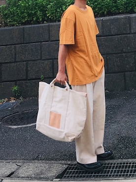 「ビッグトート」｜SHUSKさん（メンズ・178cm）の夏コーディネート