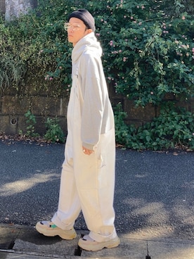 「ハロウィン」｜「アイテム（サロペット/オーバーオール）」を使った、SHUSKさん（メンズ・178cm）の秋コーディネート