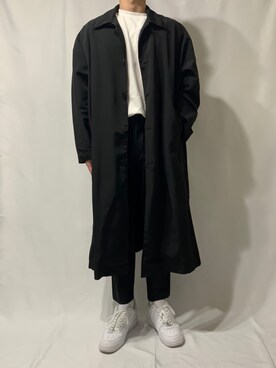 「アイテム（ステンカラーコート）」を使った、がっきー！さん（メンズ・172cm・20代）の秋コーディネート