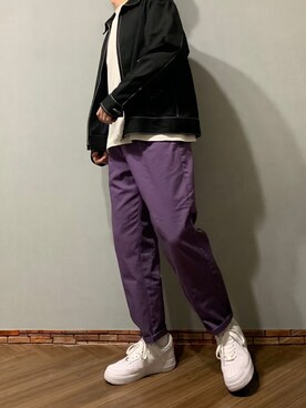 「AIR FORCE 1」｜「アイテム（ブルゾン）」を使った、がっきー！さん（メンズ・172cm）の冬コーディネート
