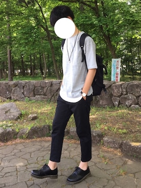 「Dr. Martens（ドクターマーチン）のDr.Martens (ドクターマーチン)/1461 3EYE GIBSON SHOES（その他シューズ）」を使った、モリタニさん（メンズ・178cm）の春コーディネート