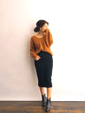 「PLAIN CLOTHING（プレーンクロージング）のアイテム（アクセサリー）」を使った、magaaさん（レディース・159cm）の秋コーディネート