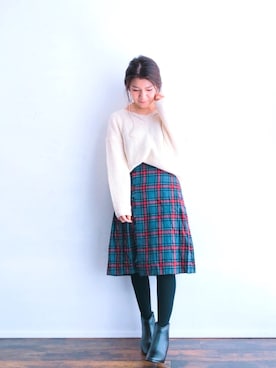 「H&M（エイチ・アンド・エム）のアイテム（ニット/セーター）」を使った、magaaさん（レディース・159cm）の秋コーディネート