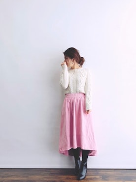 「M y u（ミュー）のアイテム」を使った、magaaさん（レディース・159cm）の秋コーディネート