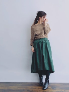 「PLAIN CLOTHING（プレーンクロージング）のアイテム（アクセサリー）」を使った、magaaさん（レディース・159cm）の秋コーディネート