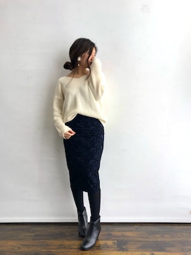 「H&M（エイチ・アンド・エム）のアイテム（ニット/セーター）」を使った、magaaさん（レディース・159cm）の秋コーディネート