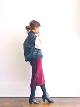 「Simplicite（サンプリシテ）のアイテム（ブルゾン）」を使った、magaaさん（レディース・159cm）の秋コーディネート