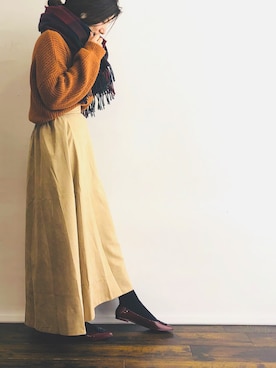 「M y u（ミュー）のアイテム」を使った、magaaさん（レディース・159cm）の冬コーディネート