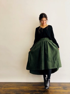 「titivate（ティティベイト）のアイテム（ニット/セーター）」を使った、magaaさん（レディース・159cm）の冬コーディネート