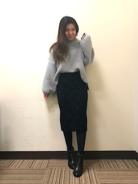 「H&M（エイチ・アンド・エム）のアイテム（スカート）」を使った、magaaさん（レディース・159cm）の冬コーディネート