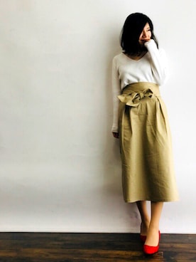 「Mathilda（マチルダ）のアイテム（パンプス）」を使った、magaaさん（レディース・159cm）の冬コーディネート